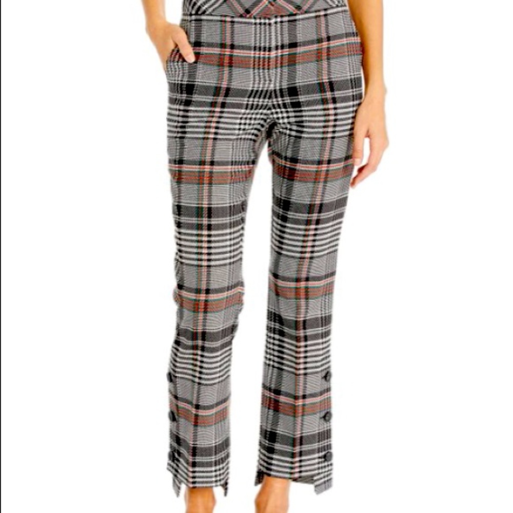 Trina Turk Women’s Churchill Step Hem Plaid Pants